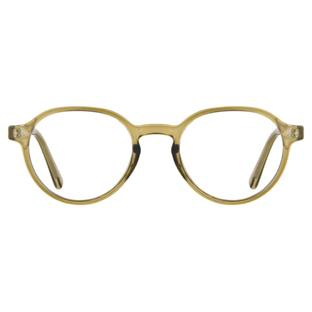 Oval Transparent Green Eyeglasses