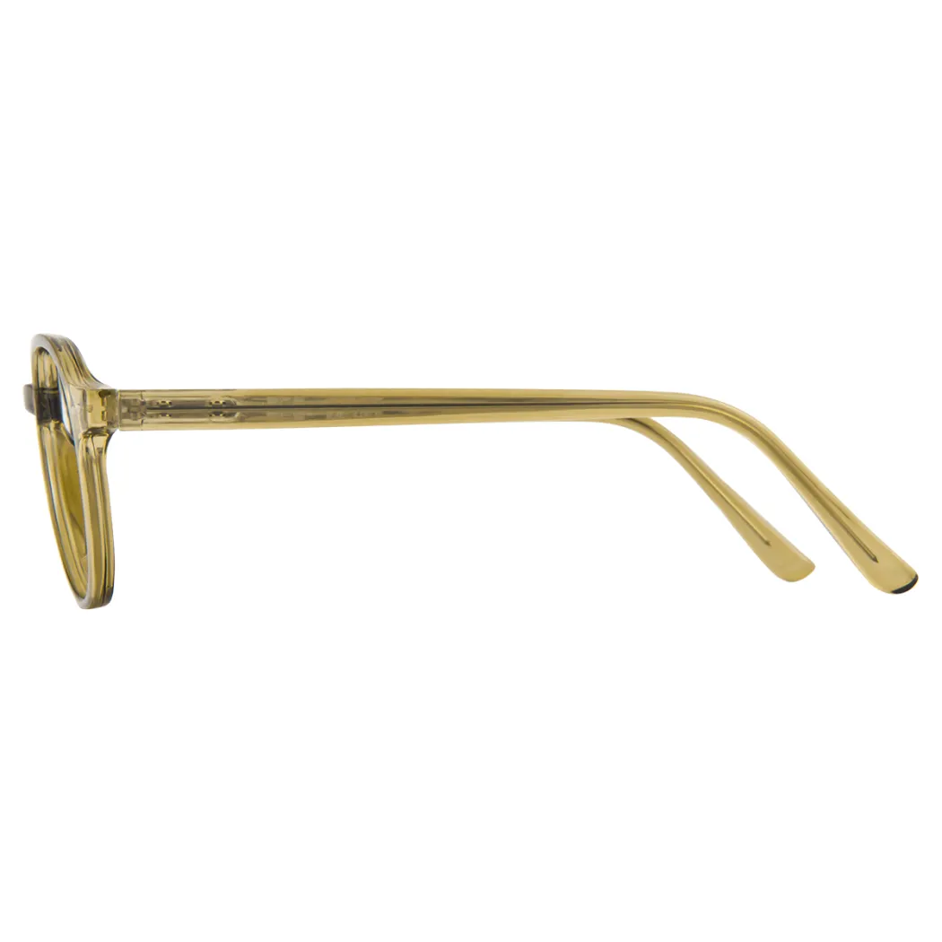 Oval Transparent Green Eyeglasses