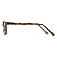 Rectangle Brown Eyeglasses