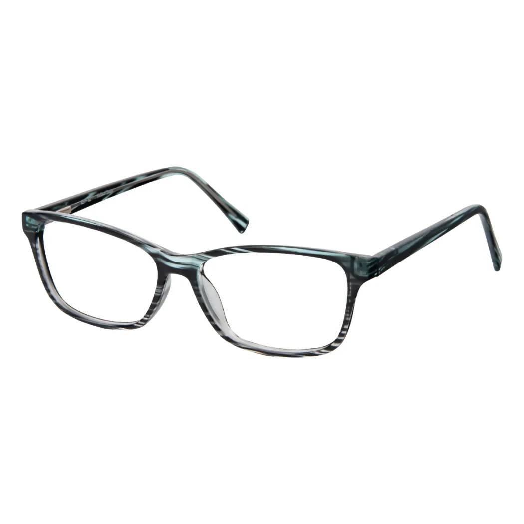 Rectangle Black/Green Eyeglasses