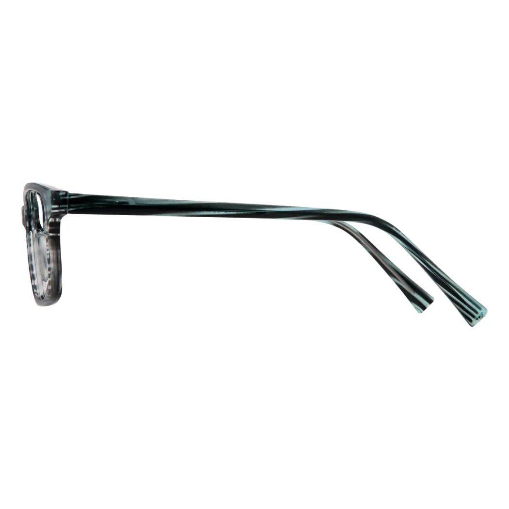 Rectangle Black/Green Eyeglasses