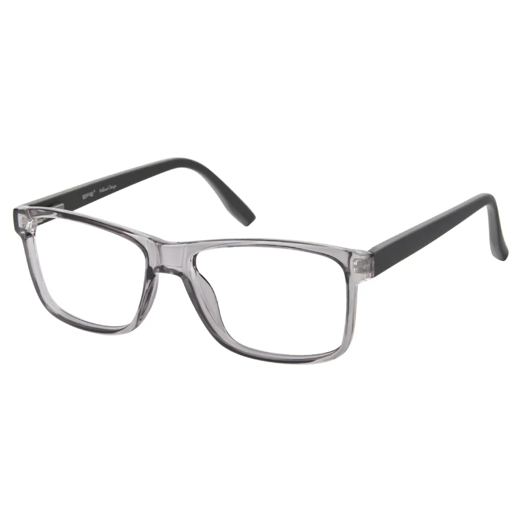 Rectangle Transparent Gray Eyeglasses