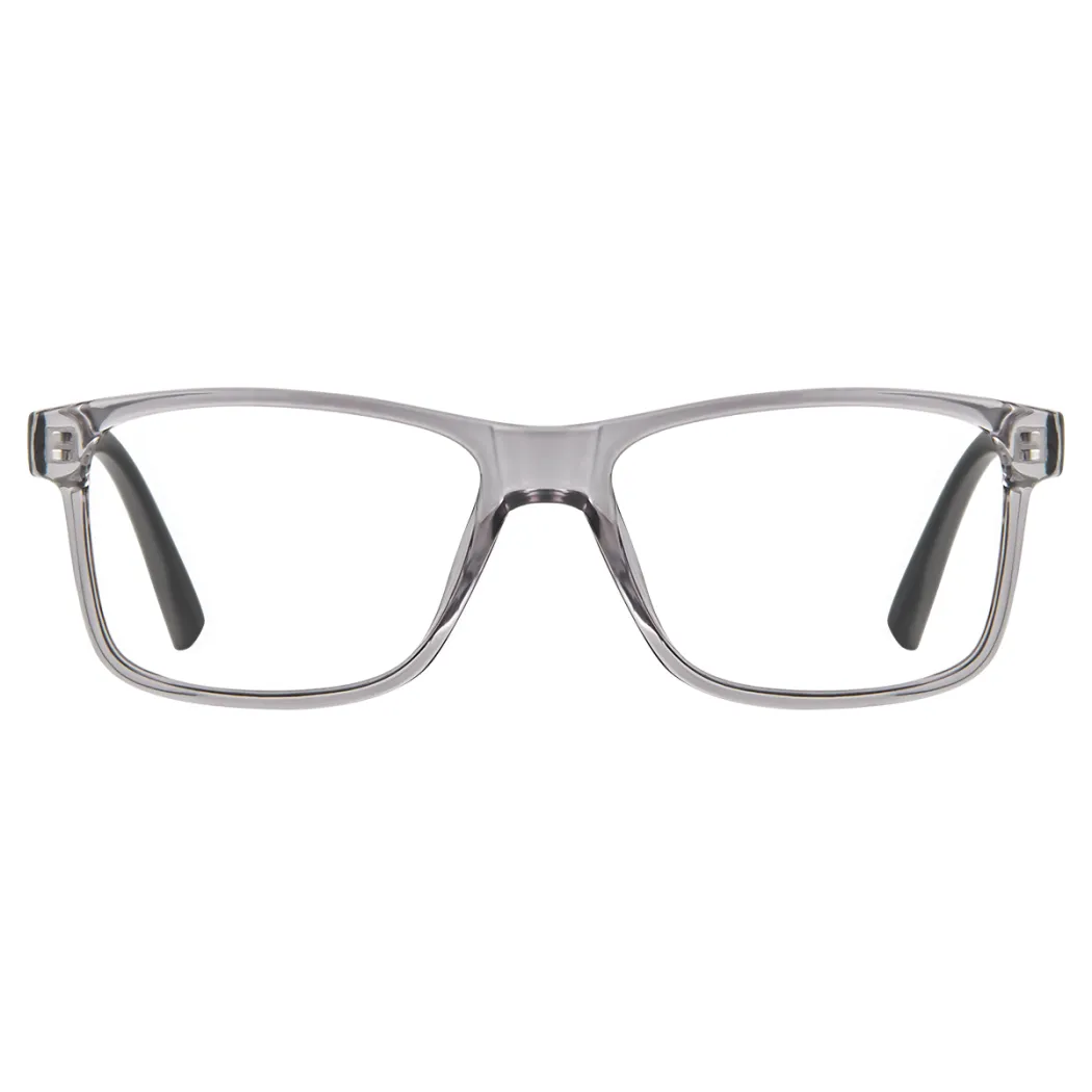 Rectangle Transparent Gray Eyeglasses