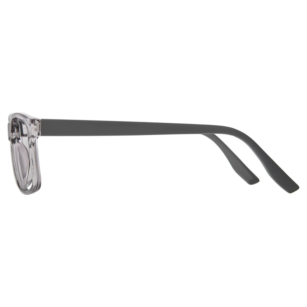 Rectangle Transparent Gray Eyeglasses