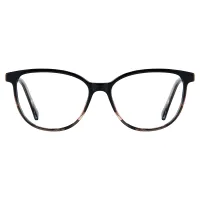 Oval Black/Tortoiseshell Eyeglasses