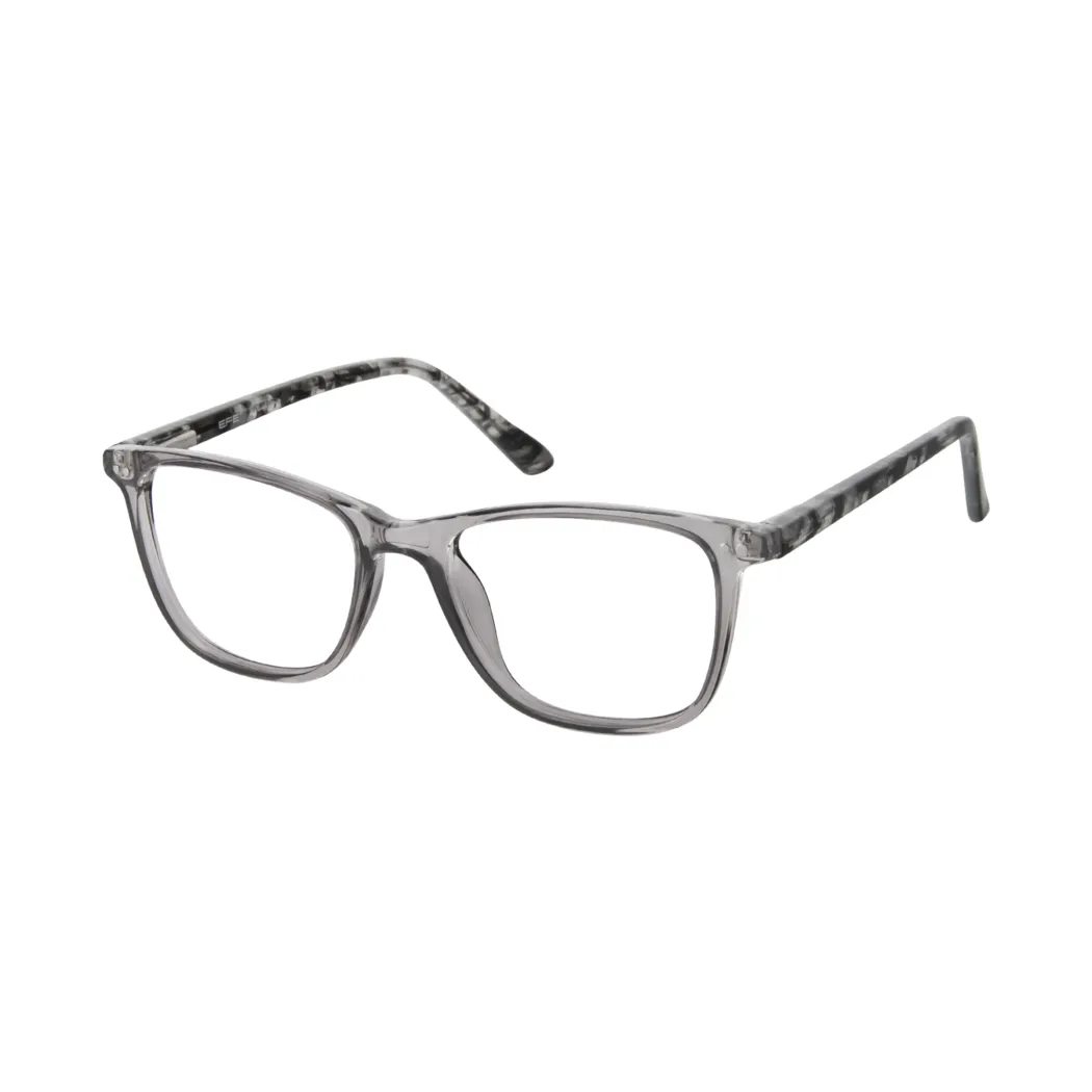 Rectangle Transparent Gray Eyeglasses