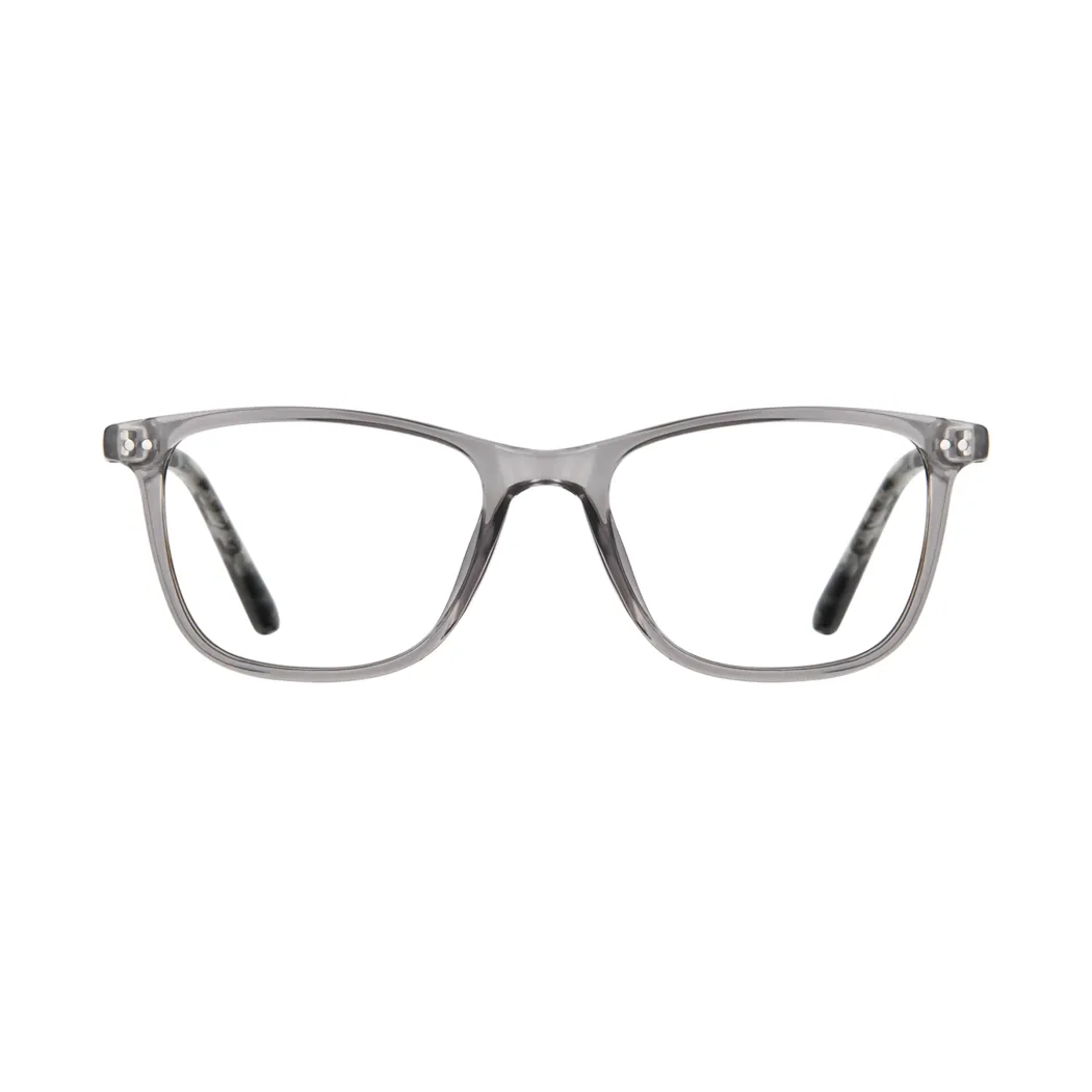 Rectangle Transparent Gray Eyeglasses