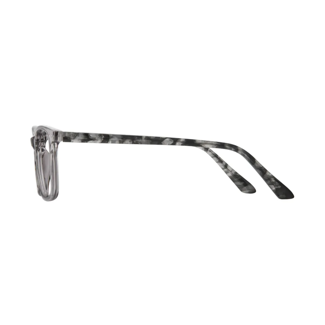 Rectangle Transparent Gray Eyeglasses