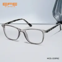 Rectangle Transparent Gray Eyeglasses