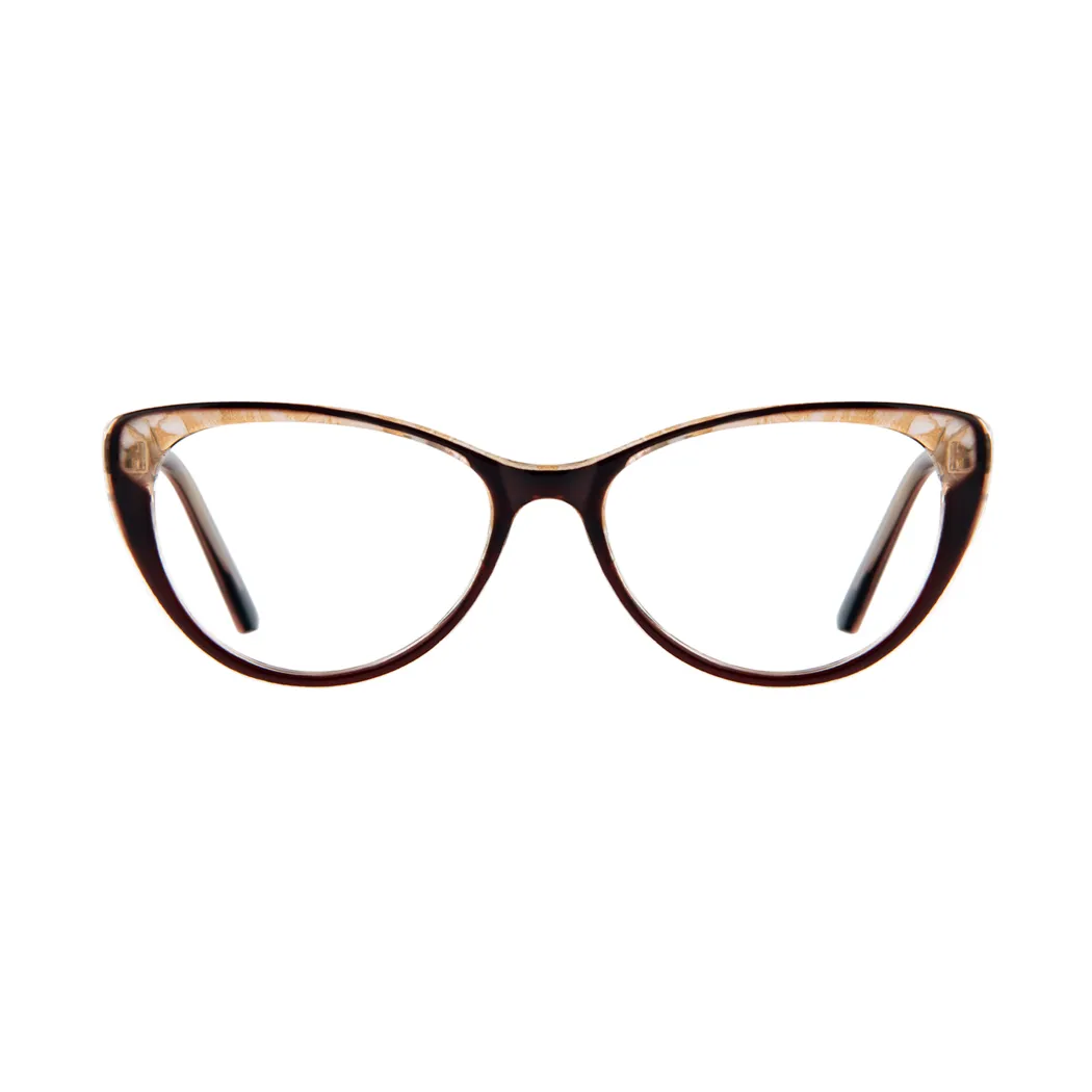 Cat-eye Clear/Brown Eyeglasses