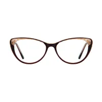 Cat-eye Clear/Brown Eyeglasses