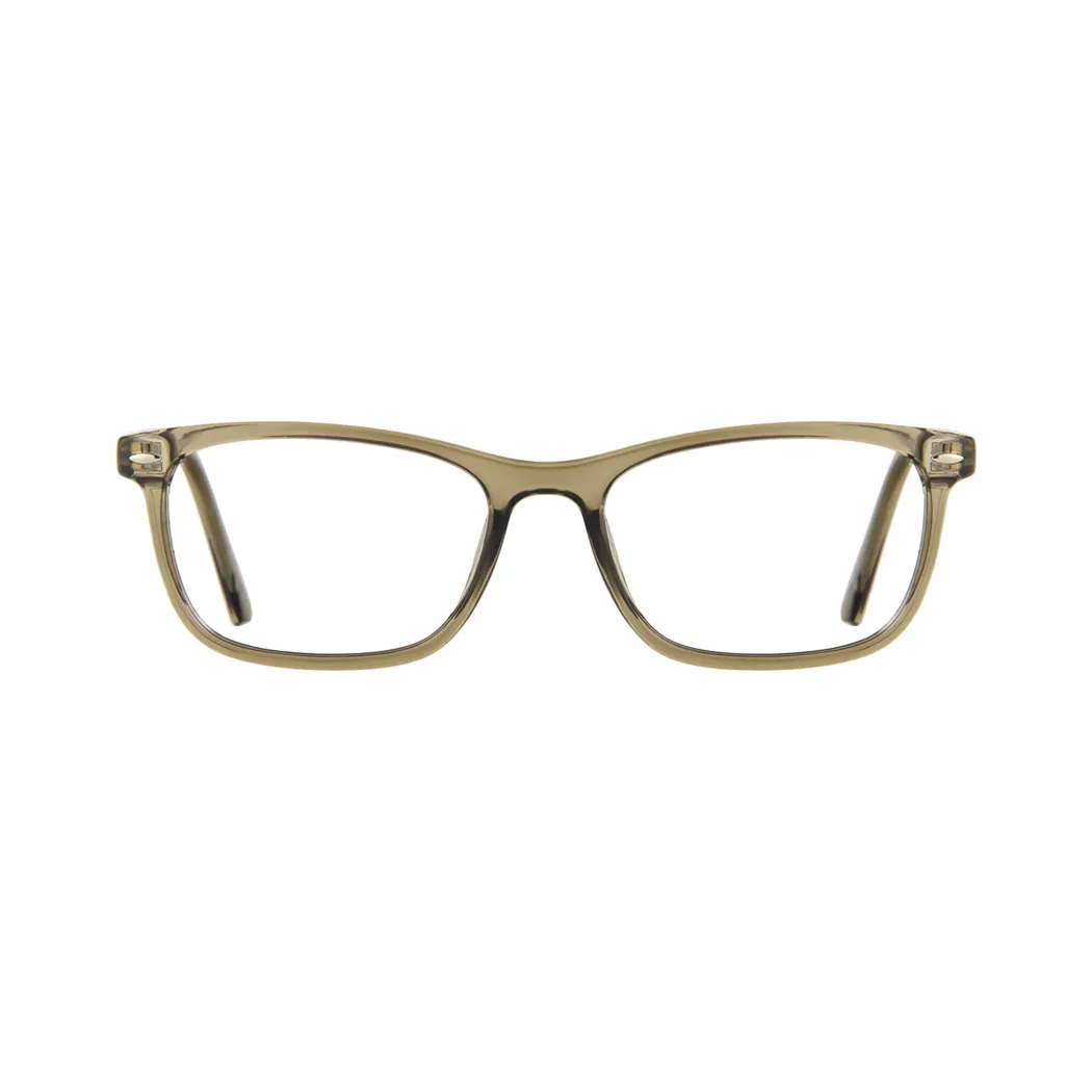 Rectangle Transparent Green Eyeglasses