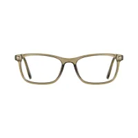 Rectangle Transparent Green Eyeglasses
