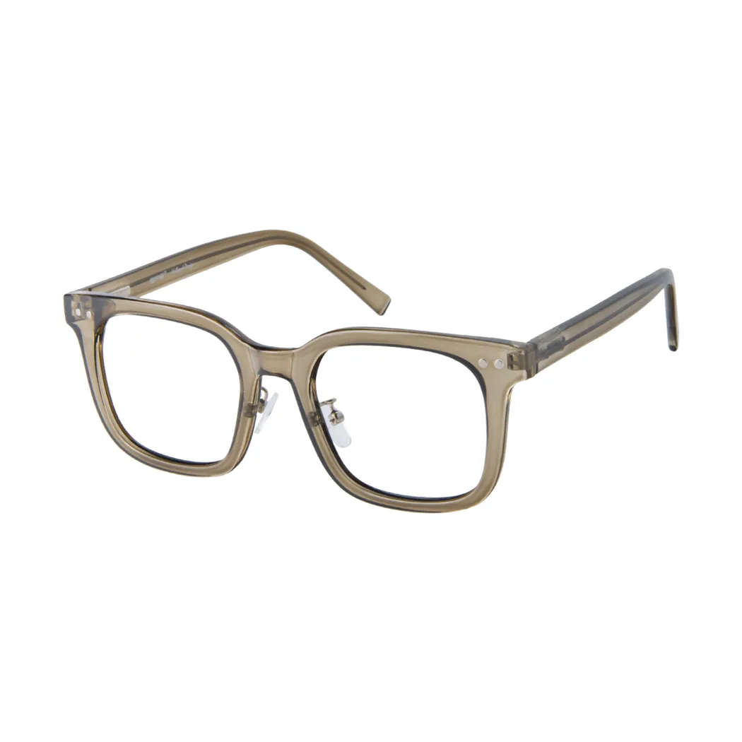 Square Transparent Green Eyeglasses