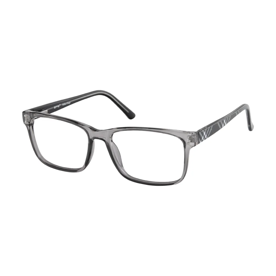 Rectangle Transparent Gray Eyeglasses