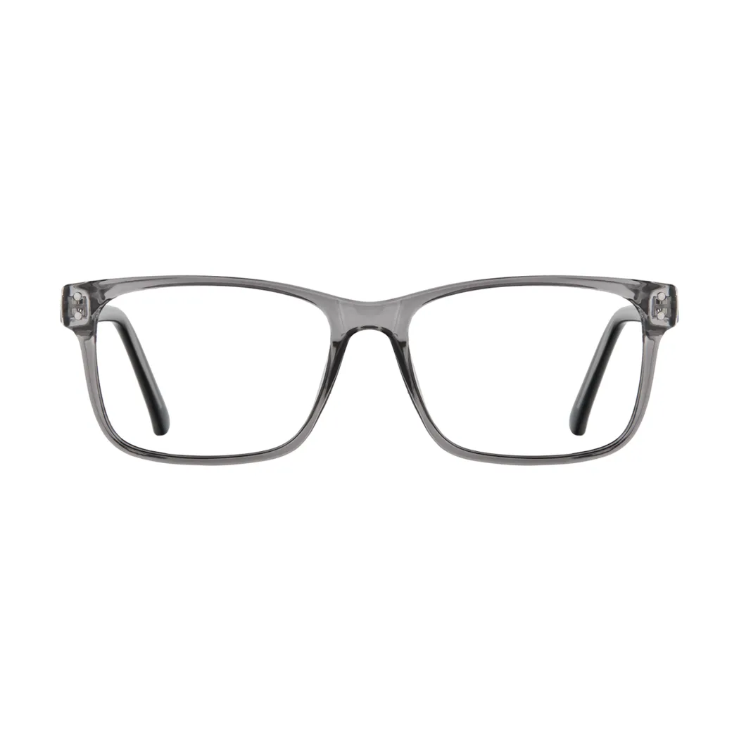 Rectangle Transparent Gray Eyeglasses