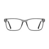 Rectangle Transparent Gray Eyeglasses