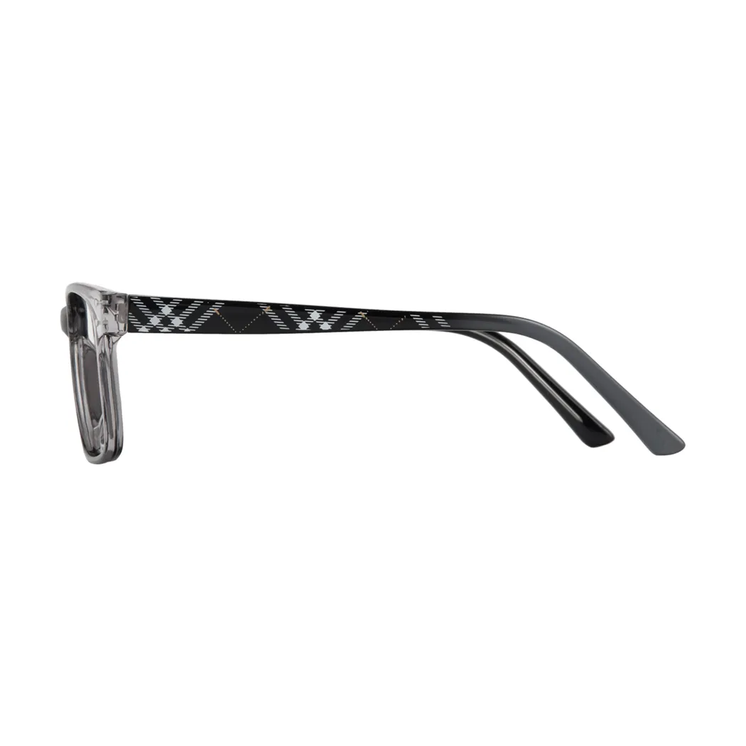 Rectangle Transparent Gray Eyeglasses