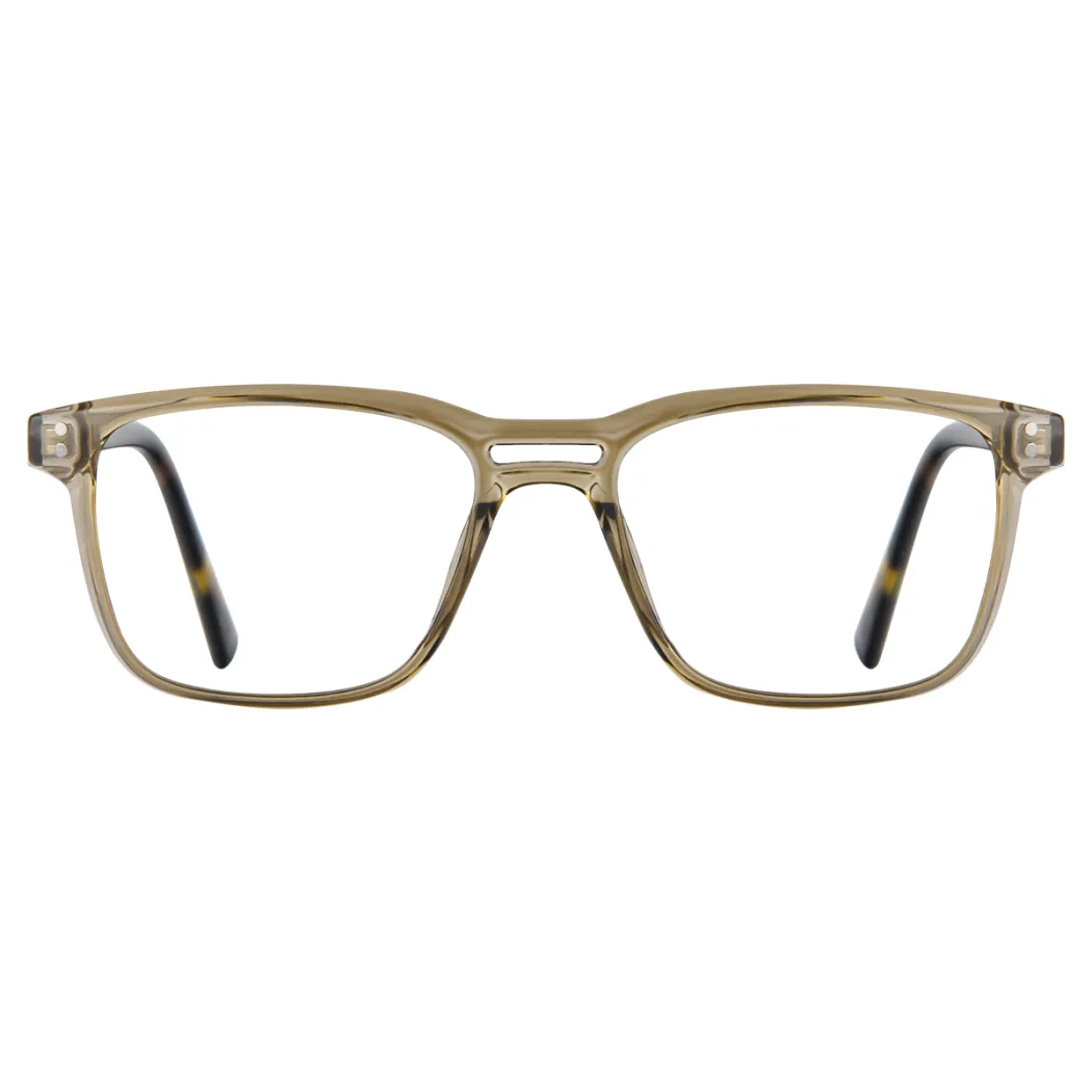 Rectangle Transparent Green Eyeglasses