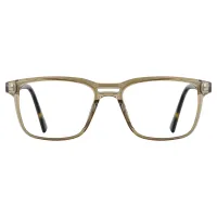 Rectangle Transparent Green Eyeglasses