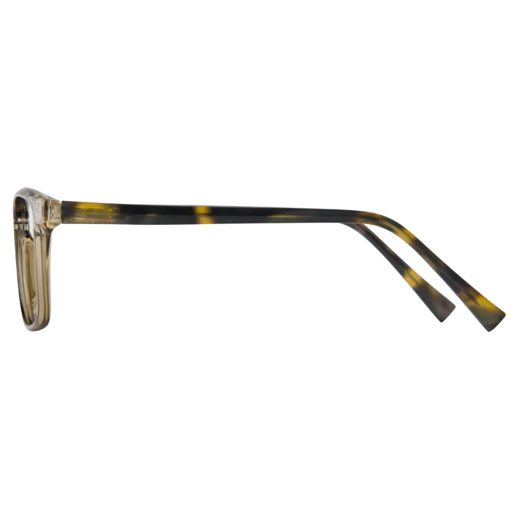 Rectangle Transparent Green Eyeglasses