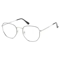 Geometric Black Silver Eyeglasses