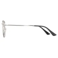 Geometric Black Silver Eyeglasses
