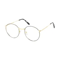 Round Black Gold Eyeglasses