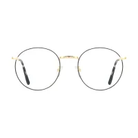 Round Black Gold Eyeglasses