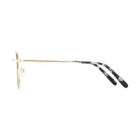 Round Black Gold Eyeglasses
