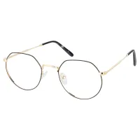 Geometric Black Gold Eyeglasses