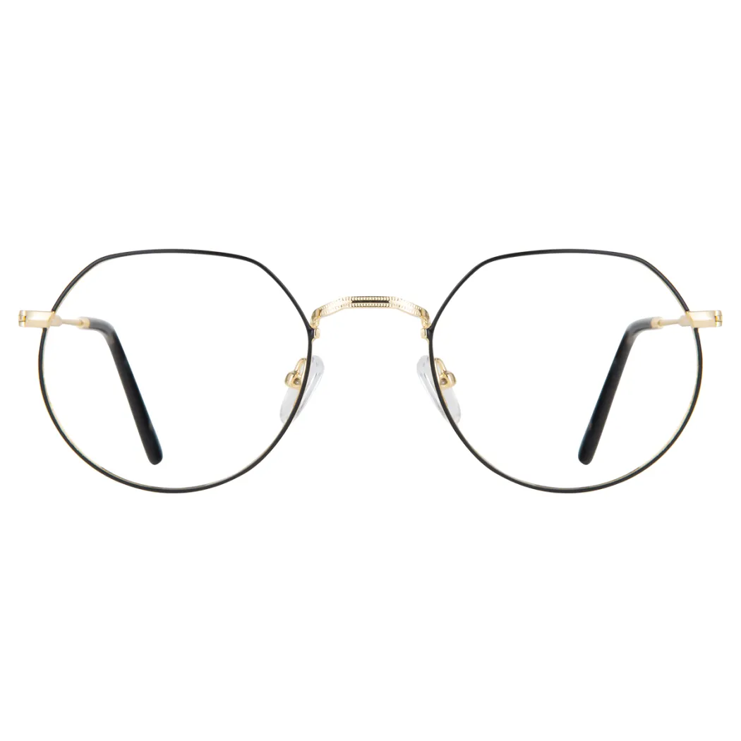 Geometric Black Gold Eyeglasses