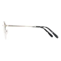 Round Black Silver Eyeglasses