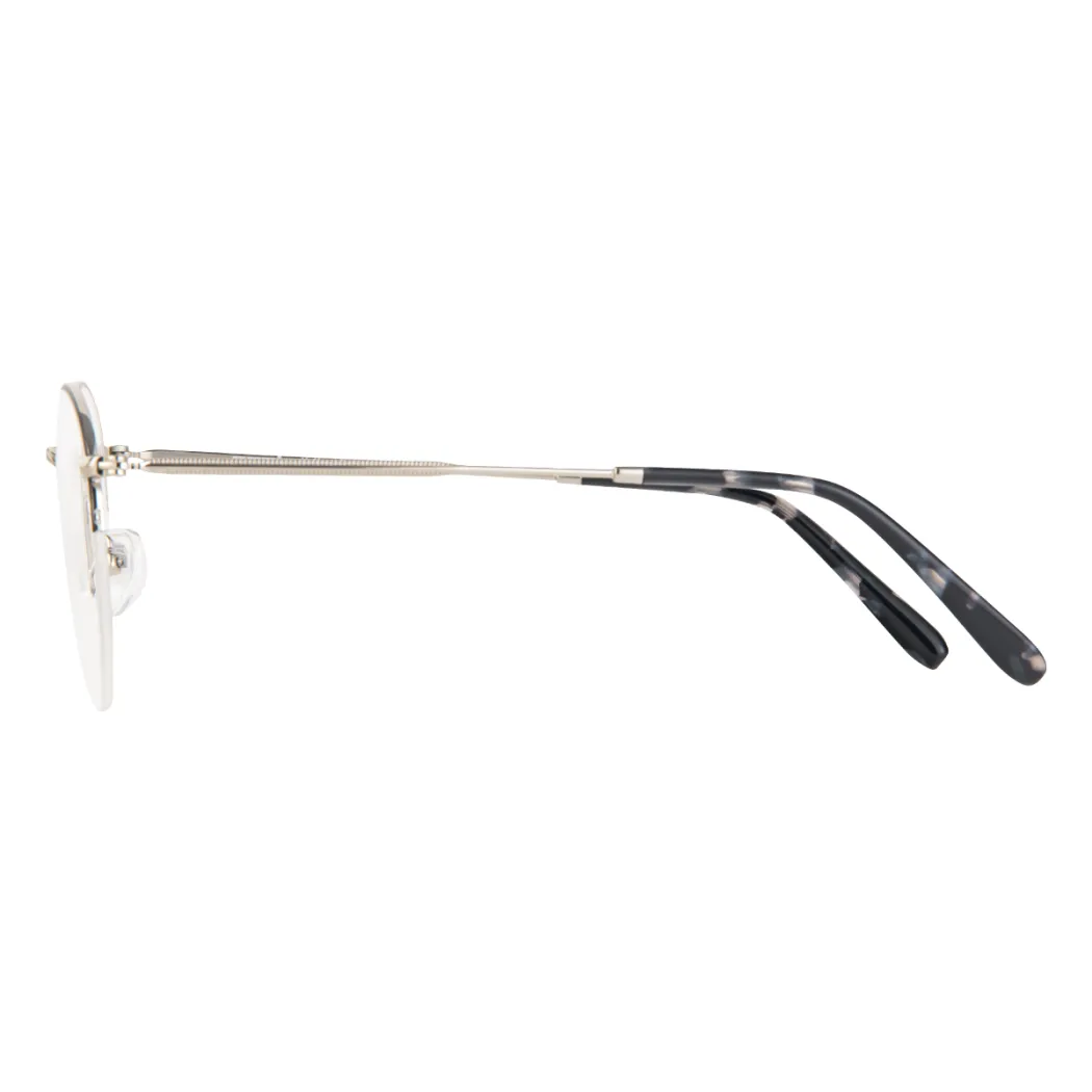 Round Black Silver Eyeglasses