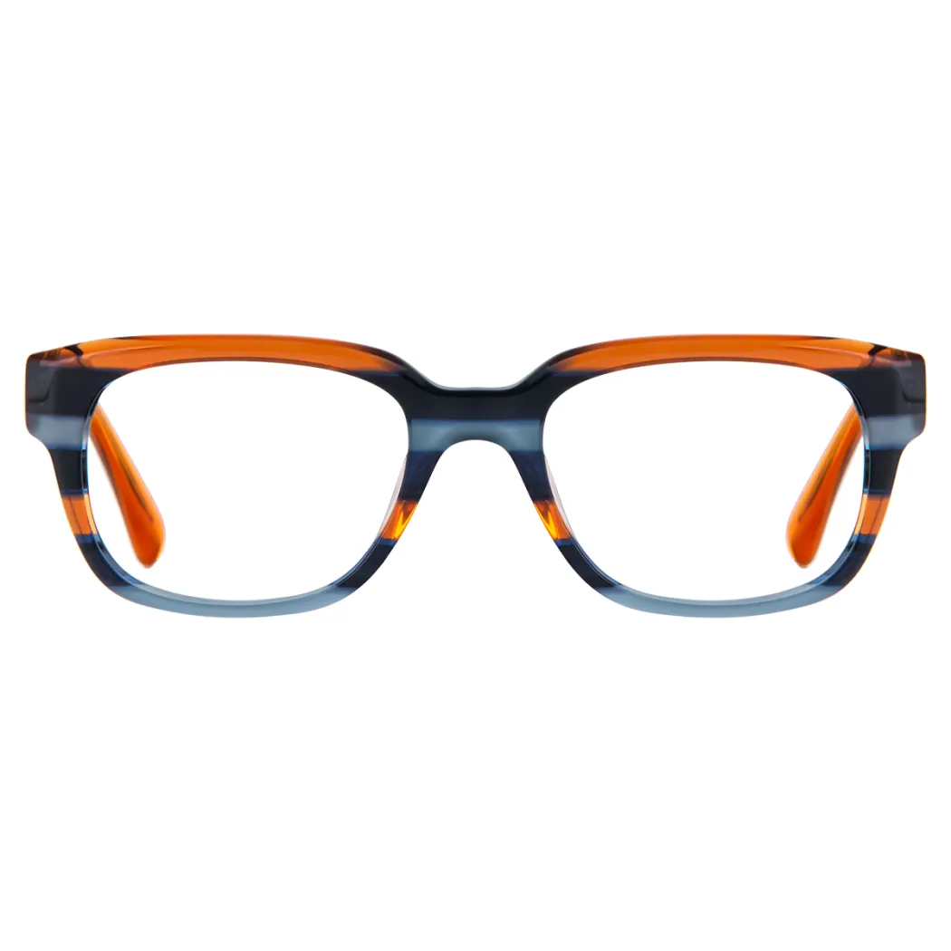 Rectangle Orange/Blue Eyeglasses