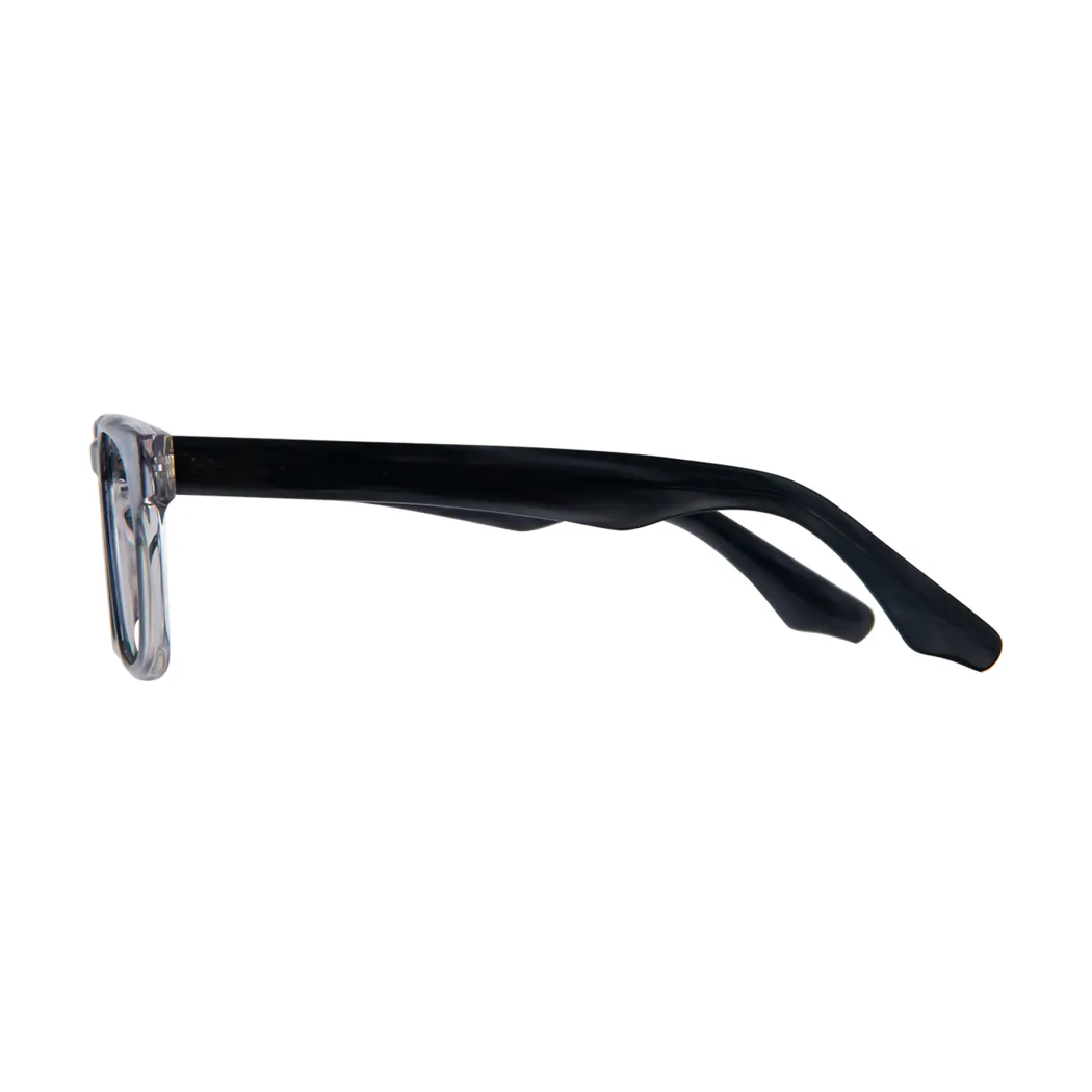 Rectangle Transparent Gray Eyeglasses