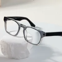 Rectangle Transparent Gray Eyeglasses