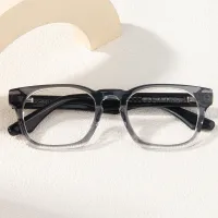 Rectangle Transparent Gray Eyeglasses
