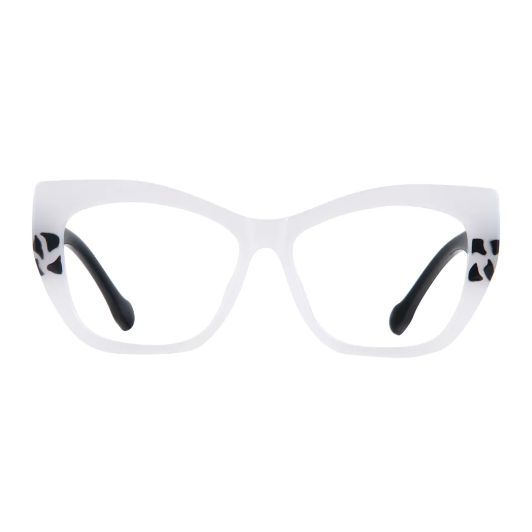 Cat-eye White Eyeglasses