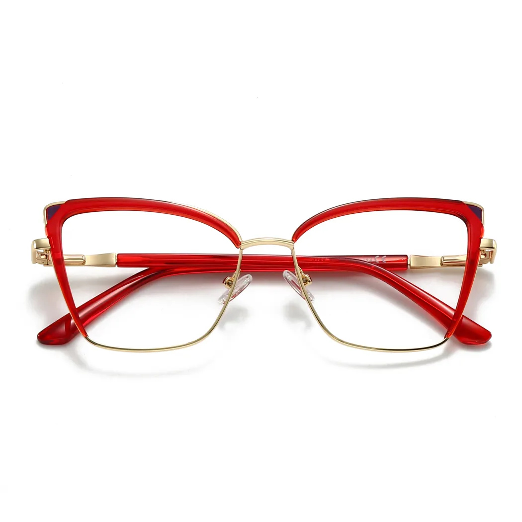Square Red/Gold Eyeglasses