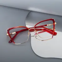 Square Red/Gold Eyeglasses