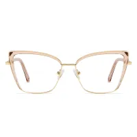 Square Transparent Amber Eyeglasses