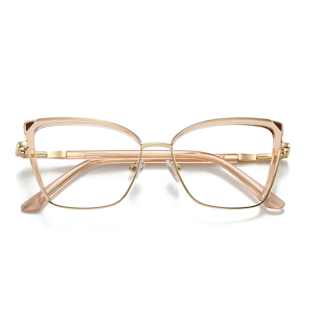 Square Transparent Amber Eyeglasses