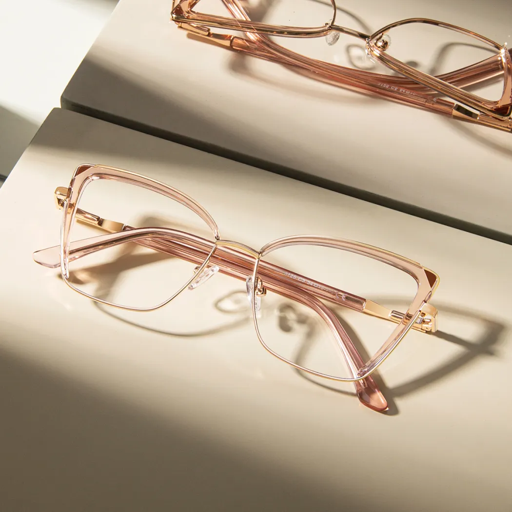 Square Transparent Amber Eyeglasses