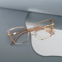 Square Transparent Amber Eyeglasses