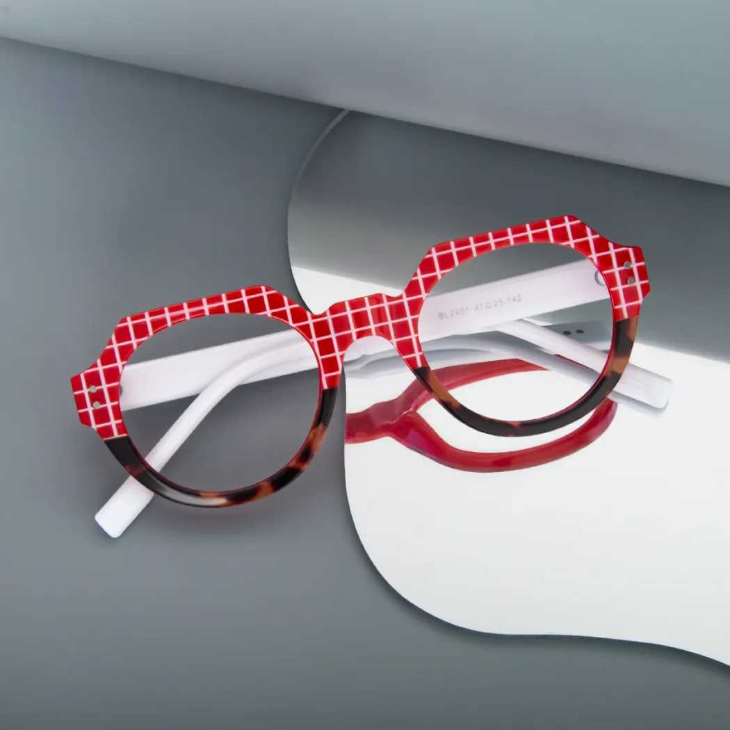 Geometric Red Eyeglasses