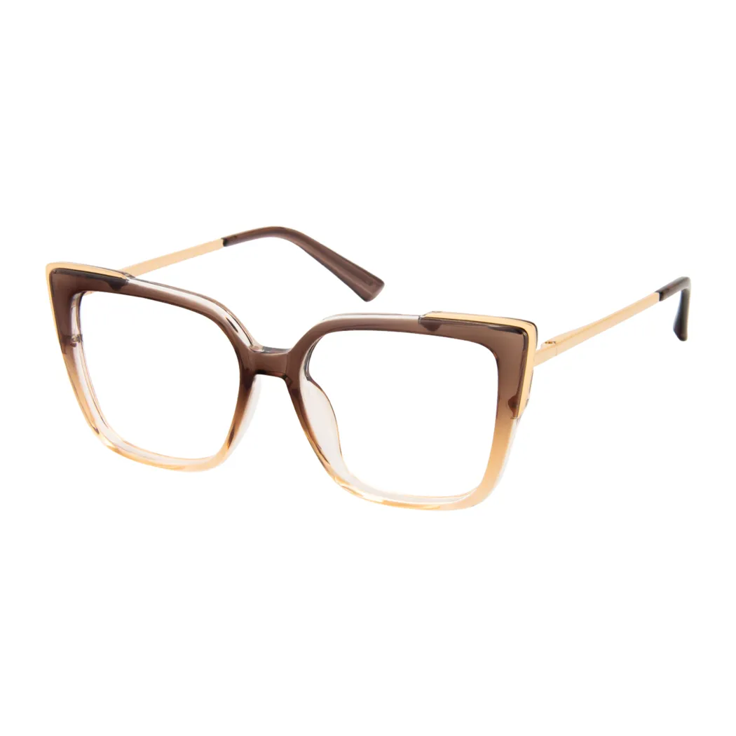 Square Brown/Yellow Eyeglasses