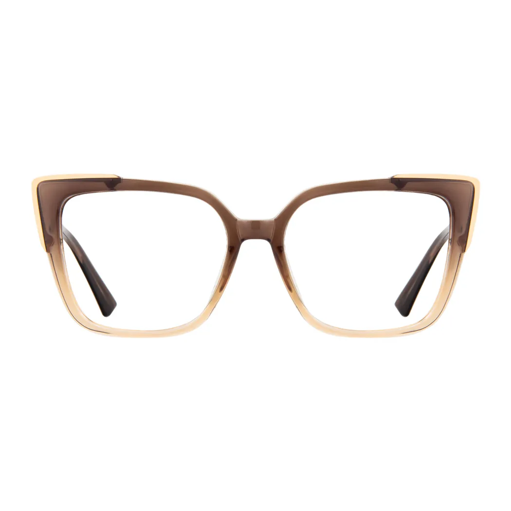 Square Brown/Yellow Eyeglasses