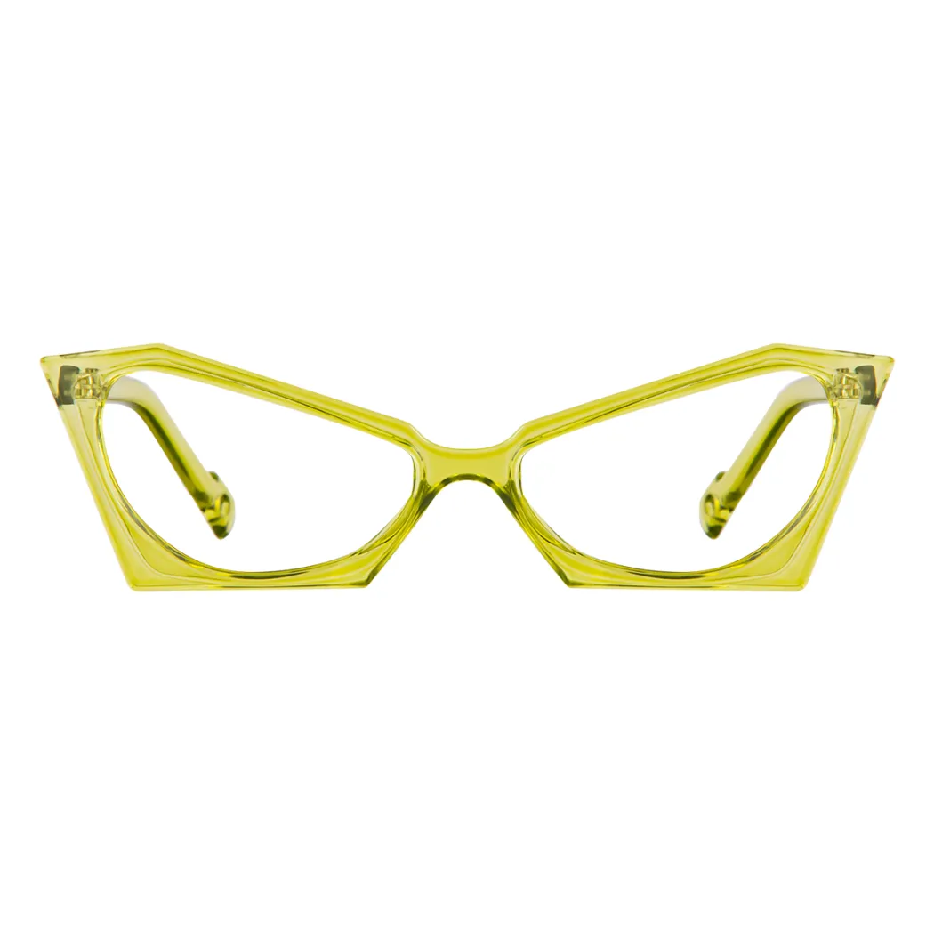 Cat-eye Transparent Green Eyeglasses