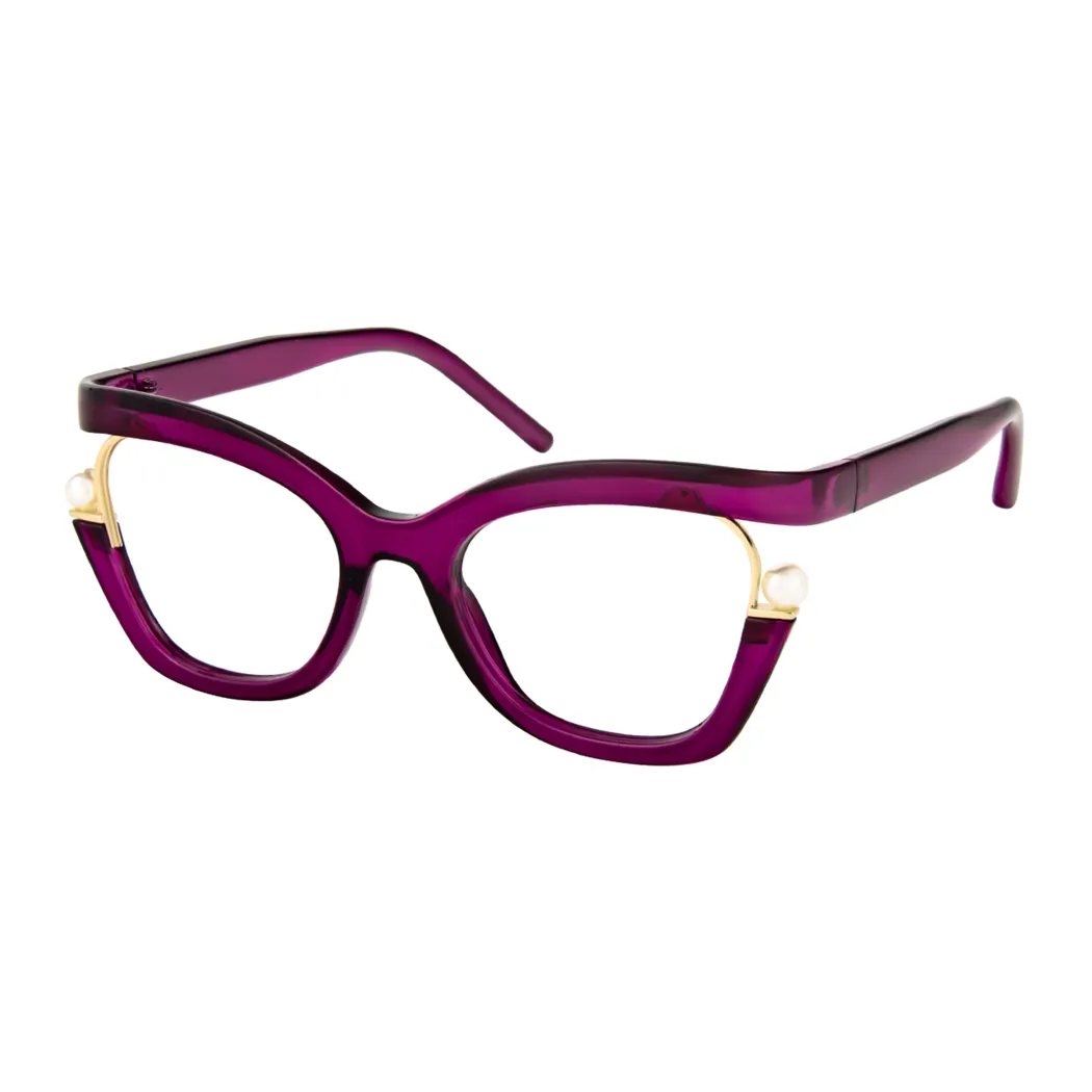 Square Transparent Purple Eyeglasses